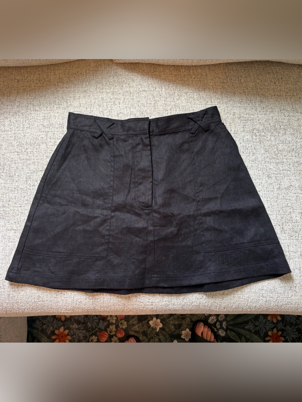 NWOT Reformation Black 100% linen Skirt